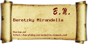 Beretzky Mirandella névjegykártya